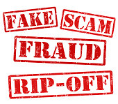 Fake, Scam, Fraud, Rip off stamps